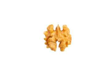 Single walnut kernel – PNG, top view, isolated on transparent background