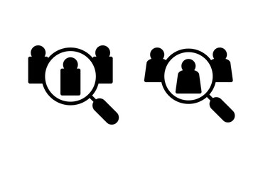 Hiring icon vector illustration. Search job vacancy sign and symbol. Human resources concept. Recruitment