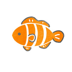 スタンプ風のカクレクマノミのイラスト