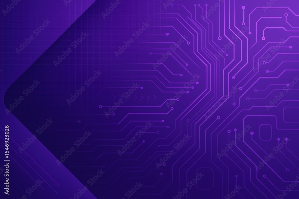 Aufkleber abstract purple technology background with geometric patterns and digital innovation elements