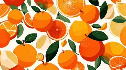 Vibrant Citrus Fruit Seamless Pattern for Minimalist Wallpaper