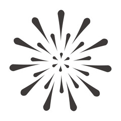 シンプルなシルエットの花火のイラスト