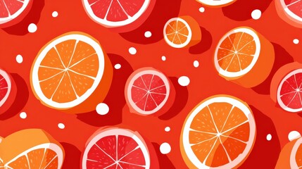 Vibrant Grapefruit and Orange Pattern for Seamless Wallpaper Design