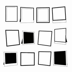 Collection photo frames display memories mockup