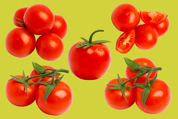 Various red tomatoes –  front view
