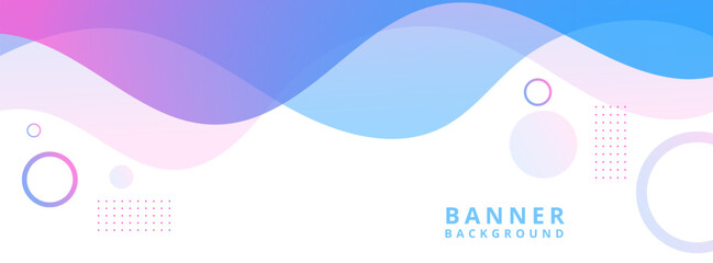 Banner bakground blue and purple gradations waves line shape.colorful
