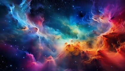 colorful nebula clouds are made up of colorful clouds of interstellar gas