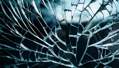 broken glass with cracks and scratches dark ice