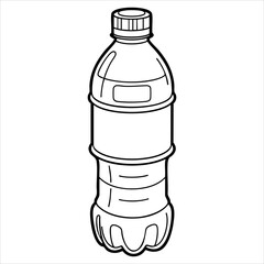 A clear water bottle outline with a blank label ribbed body and a textured cap