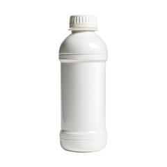 White bottle on black, clean design. Container for liquid, perfect for product mockups or demonstrations.