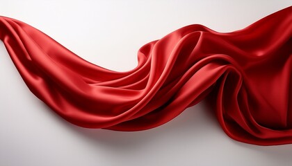 elegantly draped red fabric over white background with minimalist appeal