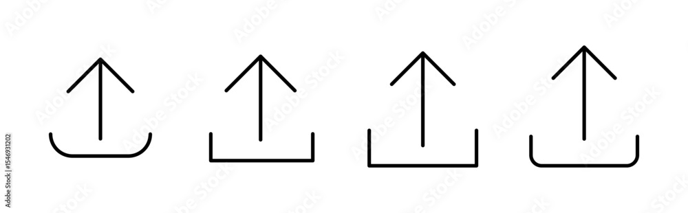 Poster upload icon set. load data symbol