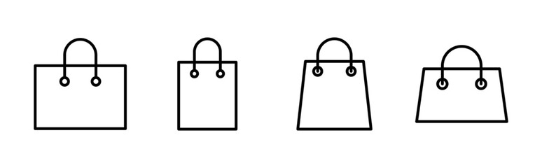 Shopping bag icon set. shopping icon vector
