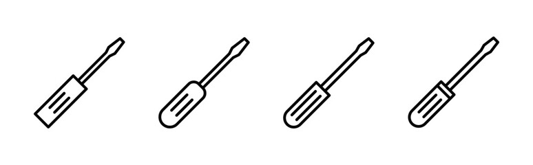 Screwdriver icon set. tools icon vector