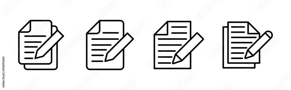 Poster note icon set. notepad icon vector. edit file. write icon