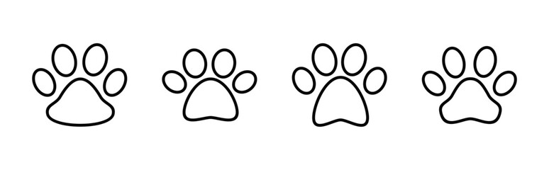 Paw icon set. paw print icon vector. dog or cat paw