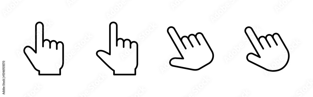 Poster hand click icon set. pointer icon vector. hand cursor icon vector