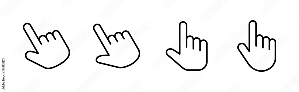 Poster hand cursor icon set. click icon vector. hand click. pointer