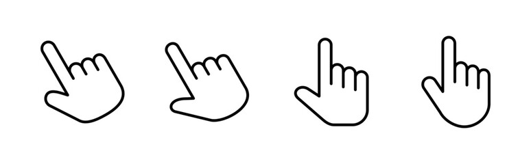 Hand cursor icon set. click icon vector. hand click. pointer