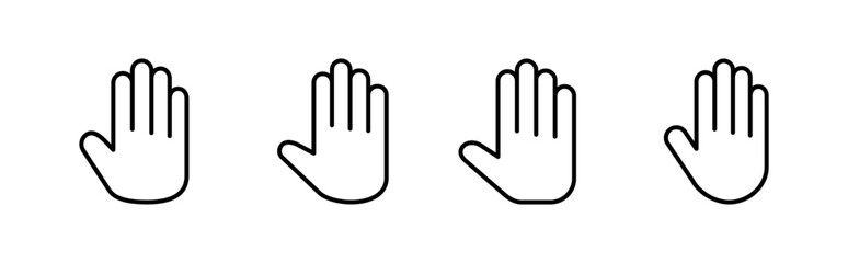 Hand icon set. hand vector icon, palm,click