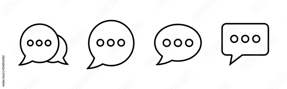 Poster chat icon set. speech bubble icon. comment icon vector. message. contact us