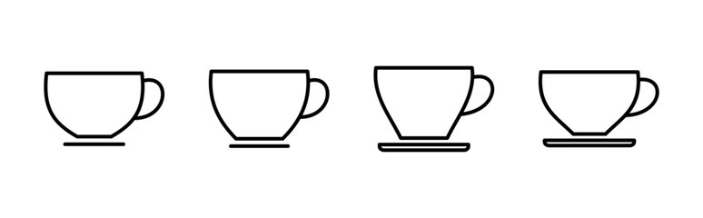 Coffee cup icon set. cup a coffee icon vector.