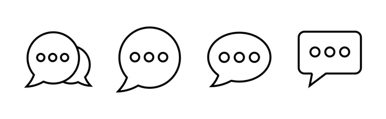 Chat icon set. speech bubble icon. comment icon vector. message. contact us