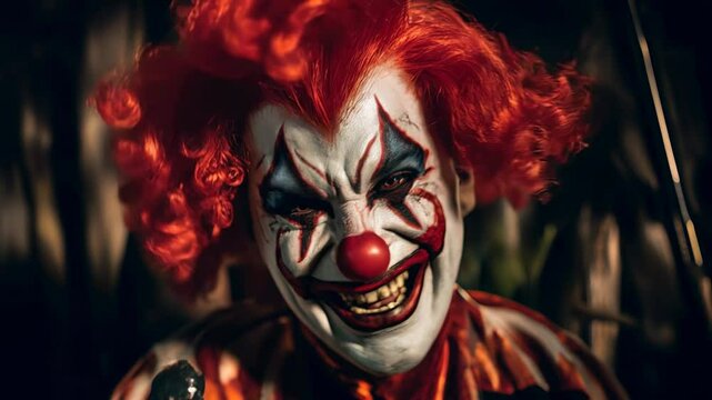 crazy scary evil laughing clown