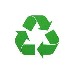 Green recycling symbol with three chasing arrows