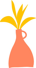 Leaf vase illustration organic shape bright color