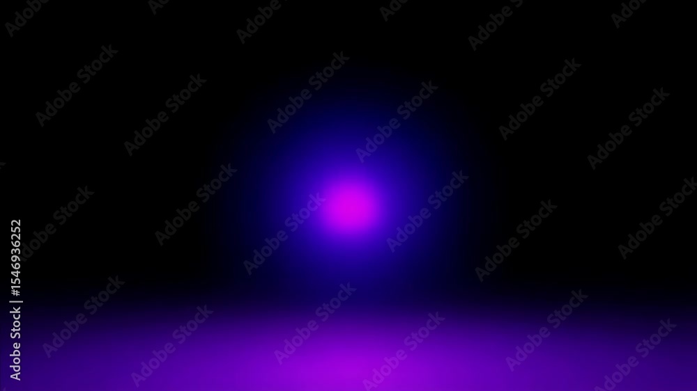Poster luminous purple glow emanating from a dark space with a bright magenta point hovering above a radian