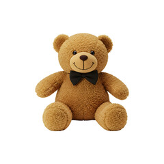 Brown teddy bear sitting upright with soft fur and button eyes