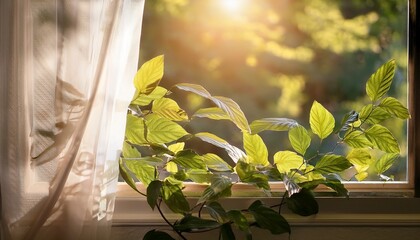 leaves and window pane shadow overlay effect