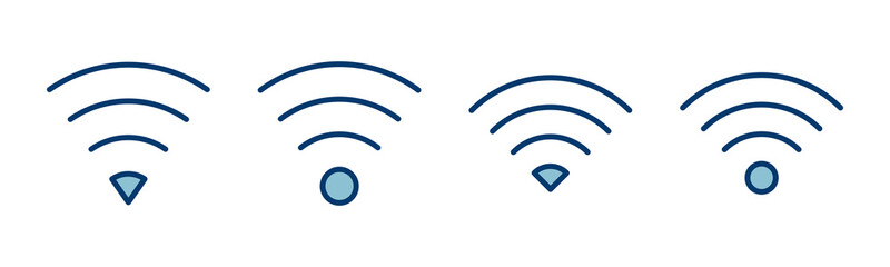 WIFI Icon vector isolated on white background. signal vector icon. Wireless and wifi icon or sign for remote internet access