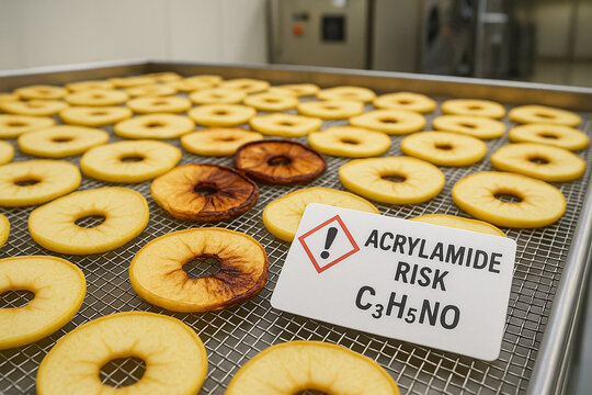 Acrylamide Risk Assessment in Food Toxicology for Dehydrated Apple Slices showing Non-Conformance due to Excessive Thermal Processing
