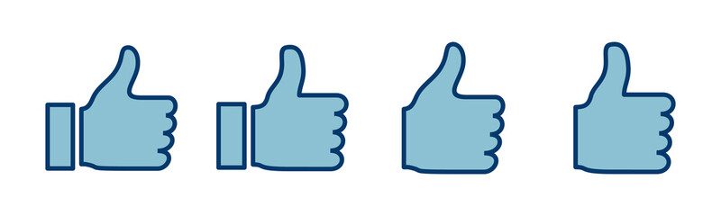 like icon vector isolated on white background. Thumbs up icon. social media icon