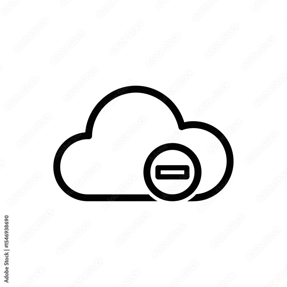 Aufkleber cloud computing icon with a minus symbol representing data removal