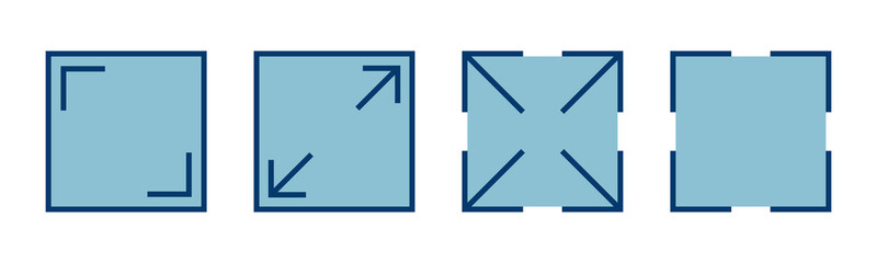 Fototapeta premium Fullscreen Icon vector isolated on white background. Expand to full screen icon. Fullscreen sign icon. Arrows symbol