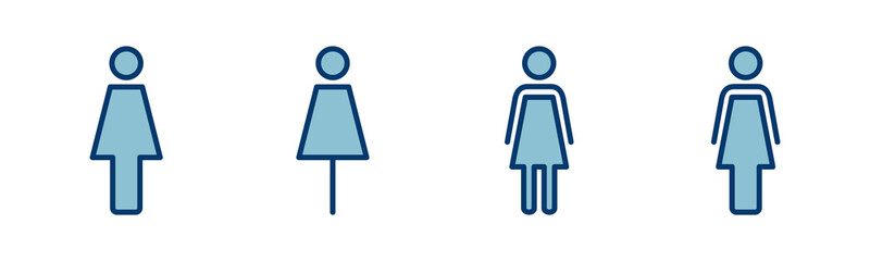 Female icon vector isolated on white background. woman icon vector