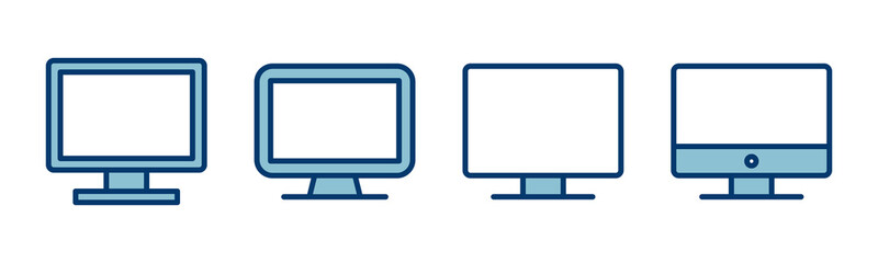 Computer icon vector isolated on white background. PC Icon vector. Computer monitor icon. Flat PC symbol