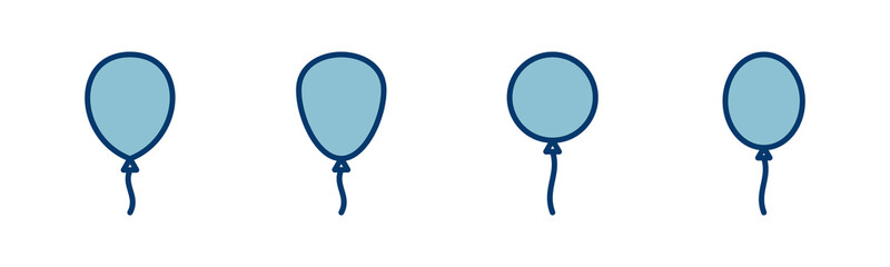Balloon icon vector isolated on white background. party balloon icon decoration birthday vector. Balloon vector icon