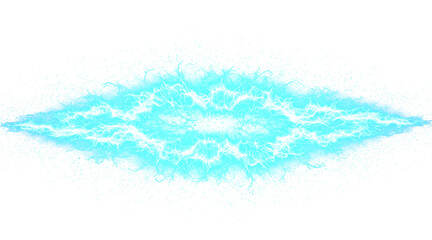 Turquoise Energy Stream Effect with Dynamic Lightning Bolt	Isolated on a transparent background