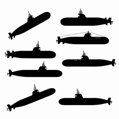 Submarine silhouettes navy ship maritime vessel boat
