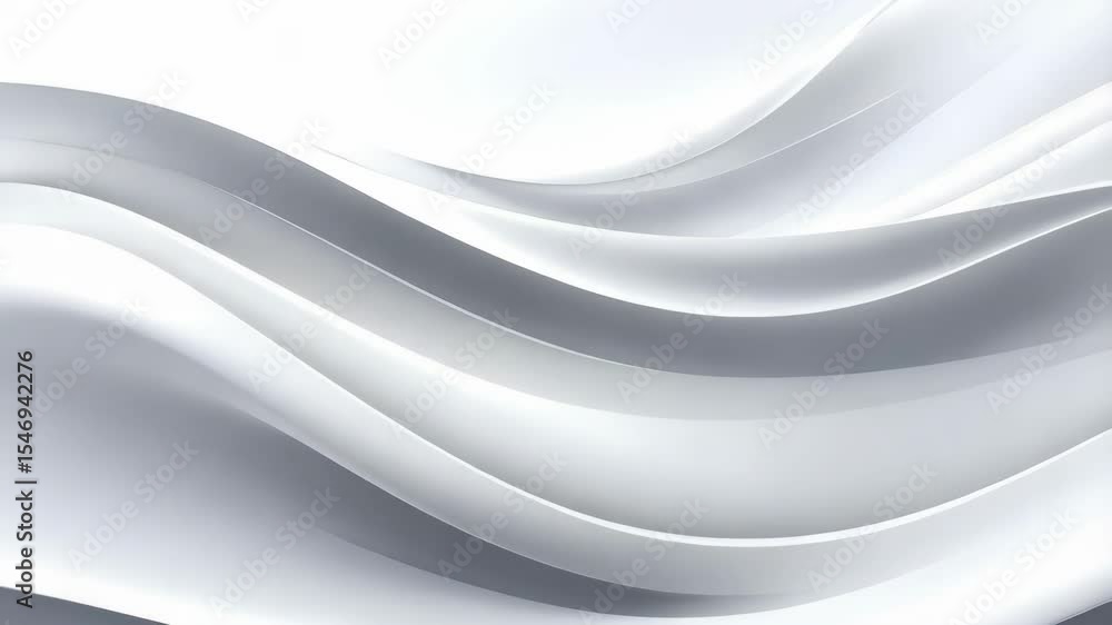 Poster abstract monochrome background showing light and shadows on white undulating layered shapes, conveyi