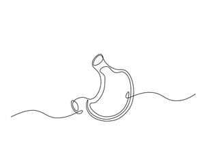 Obraz premium Human stomach organ outline drawing illustration. one continuous line drawing of stomach.