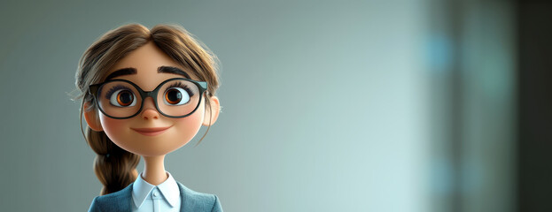 3D Cartoon Character in Business Attire