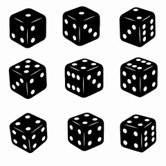 Dice set gambling game chance risk icon