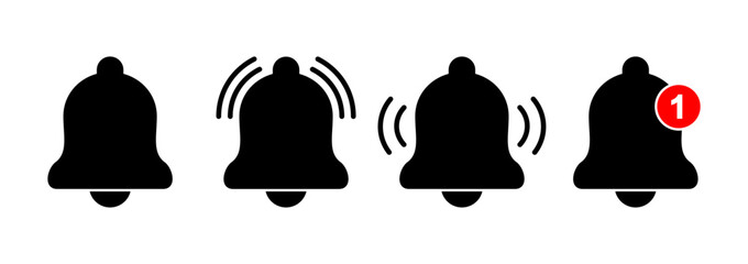 Bell icon logo design. Notification sign and symbol for web site design