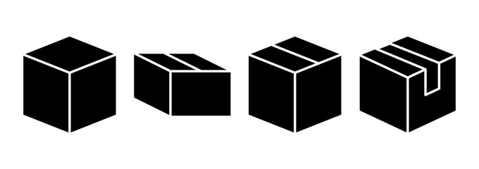Box icon logo design. box sign and symbol, parcel, package