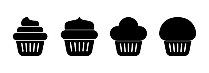 Cup cake icon logo design. Cup cake sign and symbol